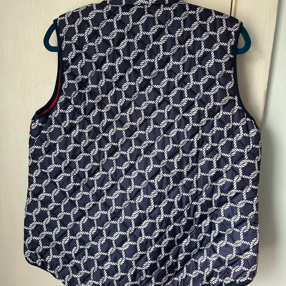 Navy and White Quilted Vest - Picture 2 of 4
